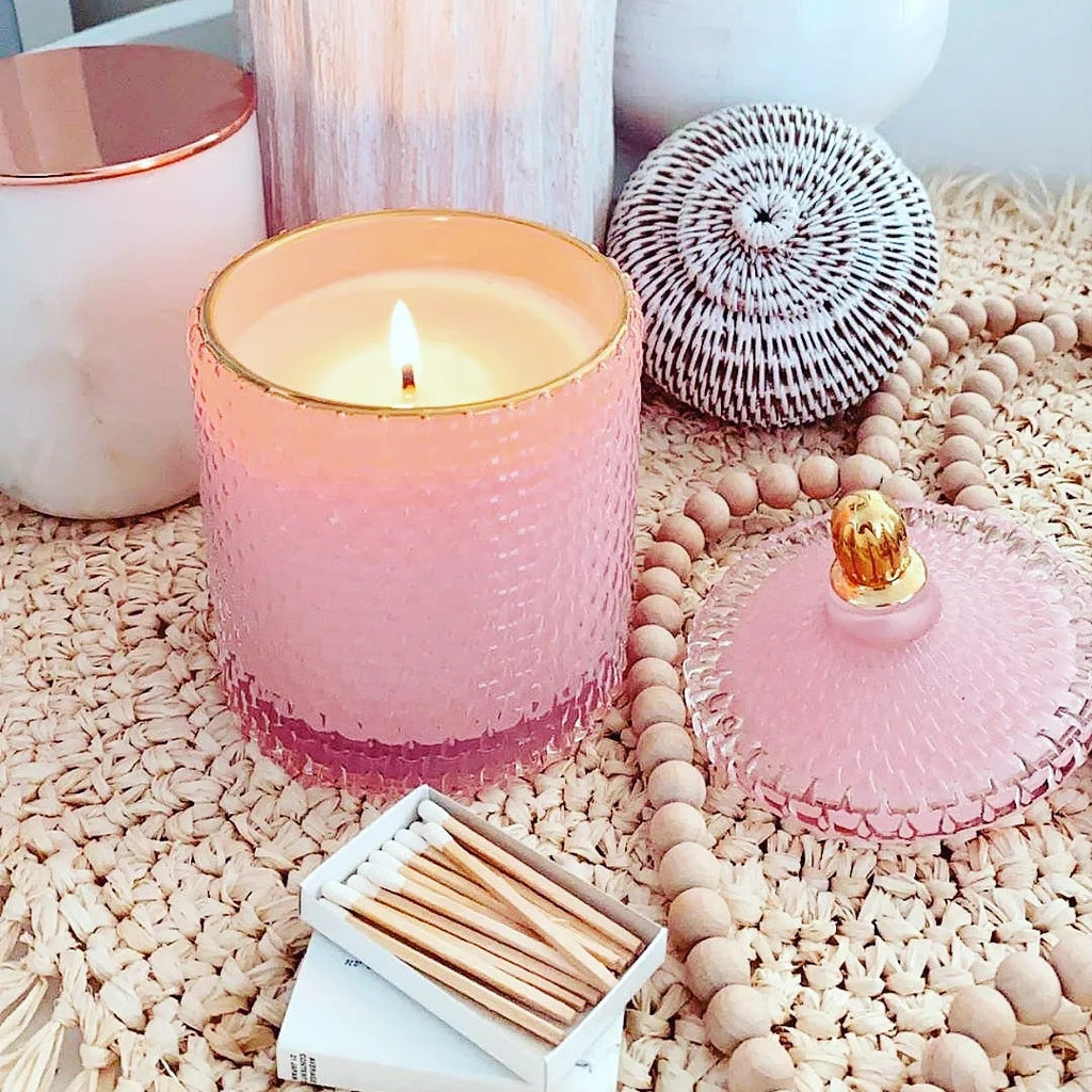 Pink candles hot sale